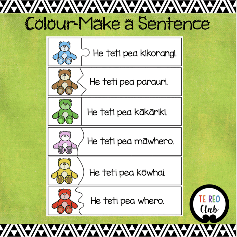 ColourMake a sentence Te Reo Club