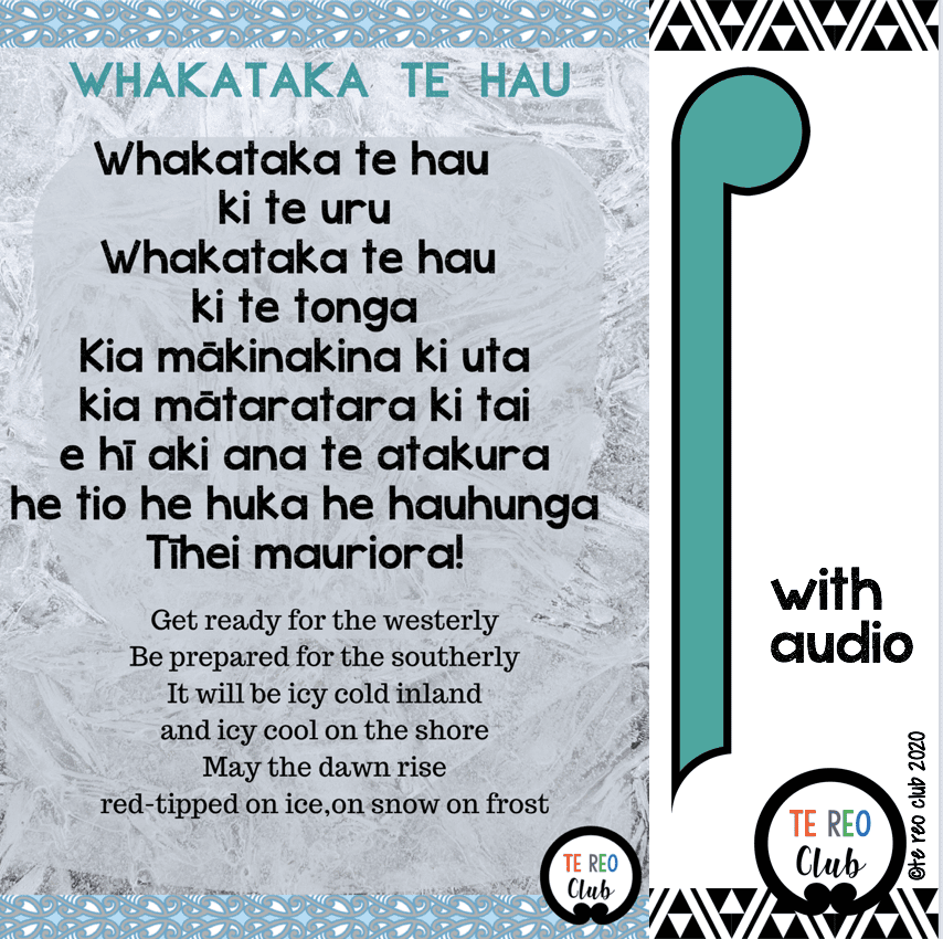 Whakataka te Hau Karakia-Poster and Audio - Te Reo Club