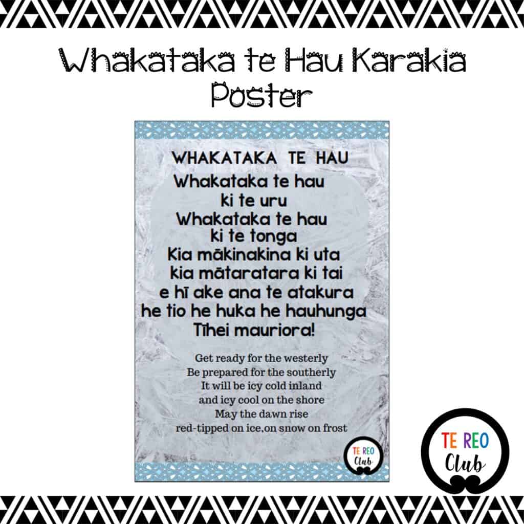 Whakataka Te Hau Karakia Poster - Te Reo Club