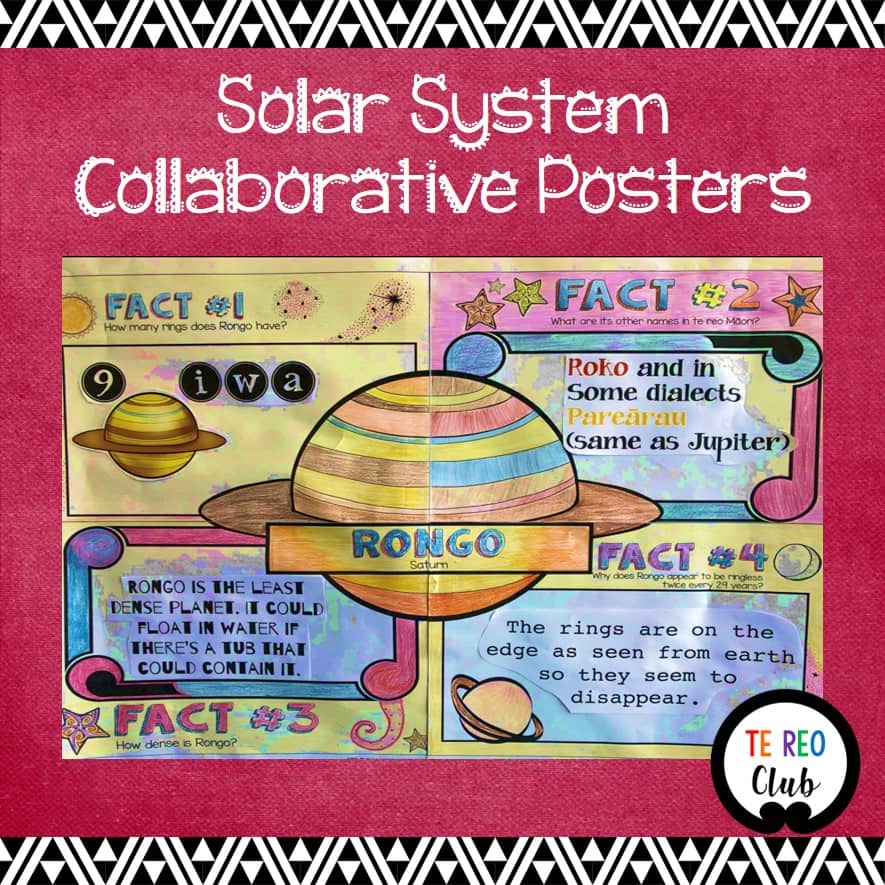 Solar System Collaborative Posters - Te Reo Club