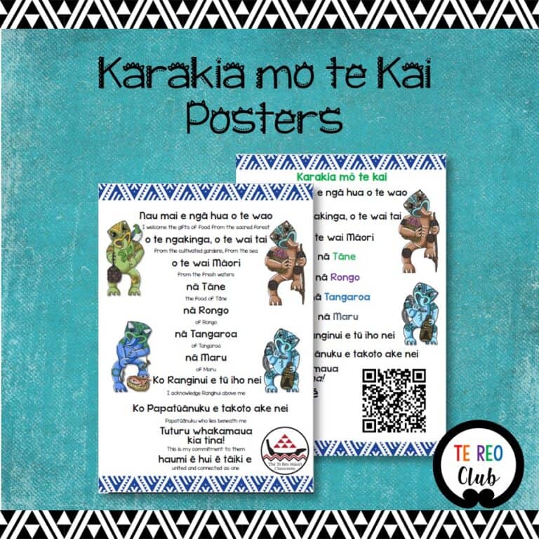 Karakia Mo Te Kai Posters - Te Reo Club